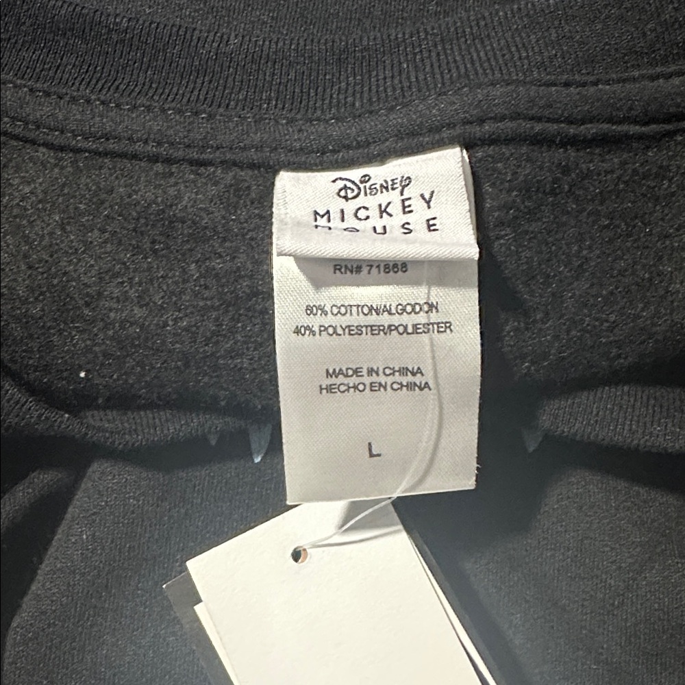 NWT Disney Mickey Mouse Black Forever True Rhinestone Crew Neck Sweater Size L - Picture 6 of 6